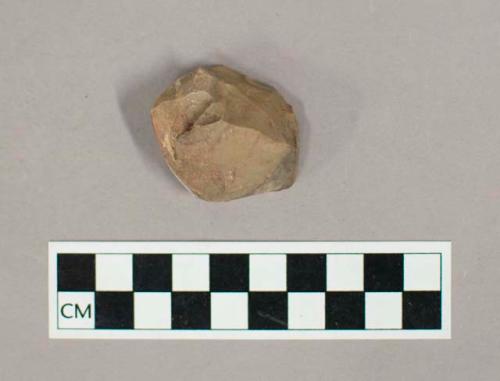 Flint core fragment; gray colored stone