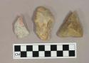 Chipped stone, quartz projectile points, including triangular and stemmed