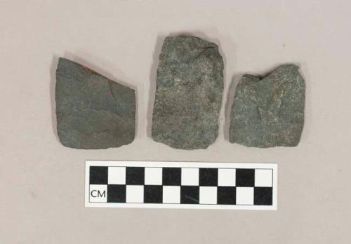 Chipped stone biface base fragments