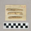 Worked bone, two points and one matting needle fragment