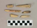 Worked bone fragments, including bone point and bone perforator fragments