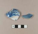 Blue hand painted porcelain base sherds