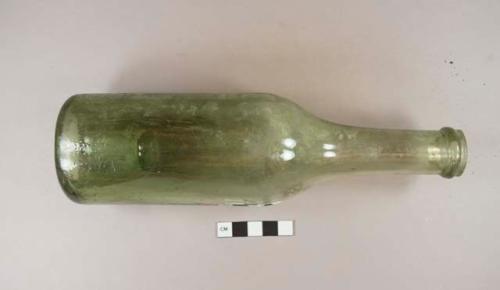 Glass beverage bottle, green glass
