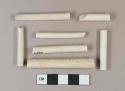 Pipe, white kaolin, stem fragments; 4/64" bore diameter; undecorated