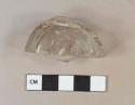 Colorless glass vessel base fragment, likely tumbler