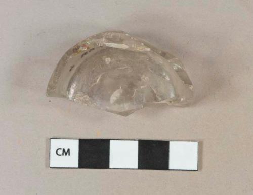 Colorless glass vessel base fragment, likely tumbler