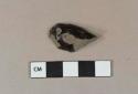 Black lead glazed earthenware vessel body fragment, gray paste, likely jackfield type