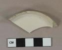White salt-glazed stoneware vessel base fragment, light gray paste, possibly mug or jar