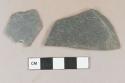 Dark gray slate fragments, possible roof tile