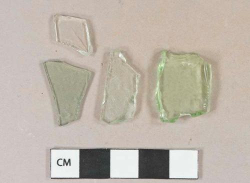 Light green flat glass fragments