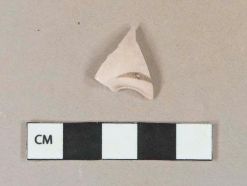Handpainted porcelain doll head fragment, white paste