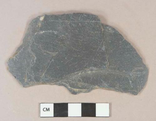 Dark gray slate fragment, likely roofing slate