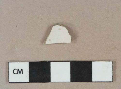 White salt-glazed stoneware vessel body fragment, white paste, "barley" molded decoration