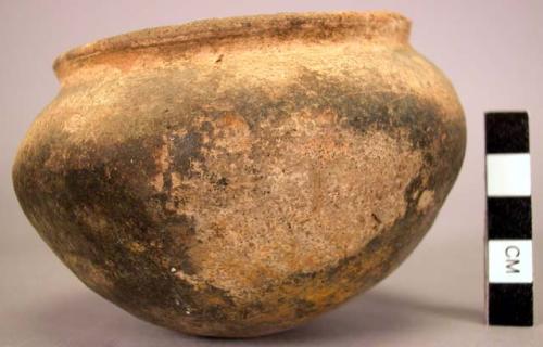 One small pottery bowl, red line ware