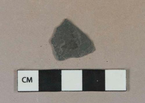 Dark gray slate fragment, possible roofing slate