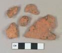 Red brick fragments, 1 possible roof tile fragment