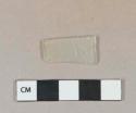 Colorless flat glass fragment, weathered