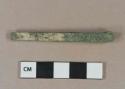 Cuprous alloy square cut nail shank, intact, possible "clench" nail, alloyed with lead