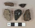Coal fragments, 2 fragments heavily burned