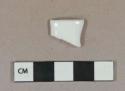 White undecorated porcelain vessel rim fragment, white paste