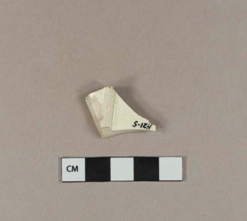 Undecorated creamware base sherd