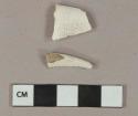 White undecorated whiteware vessel rim fragments