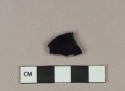 Black lead glazed earthenware vessel body fragment, red paste, possible jackfield type