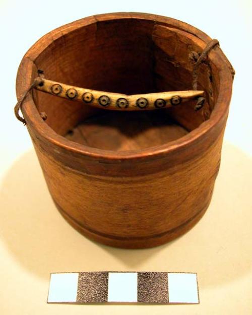 Wooden dish with ivory handle