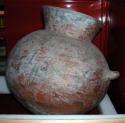 Pottery jar, large, ornamented (Tlaloc, Rain God)