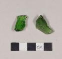 Green bottle glass fragments