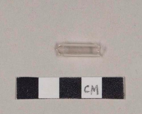 Colorless glass tube fragment