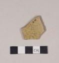 Borderware body sherd with unglazed ridged exterior