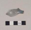 Translucent blue plastic spoon fragment