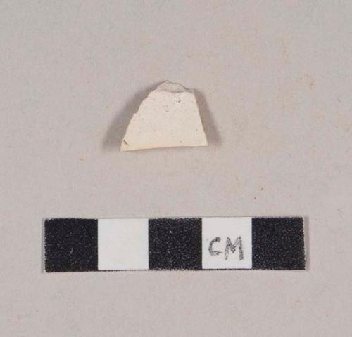 Unglazed, undecorated white-bodied earthenware body sherd