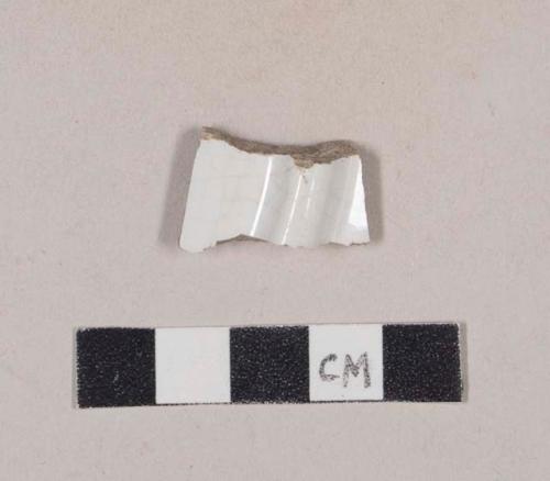 Undecorated whiteware base sherd