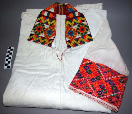 Man's shirt, embroidered white cotton