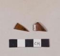 Glass, amber bottle glass fragments