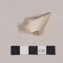 Unsmoked, undecorated pipe bowl and heel fragment; crossmends with pipe bowl fragment (987-22-10/105836)