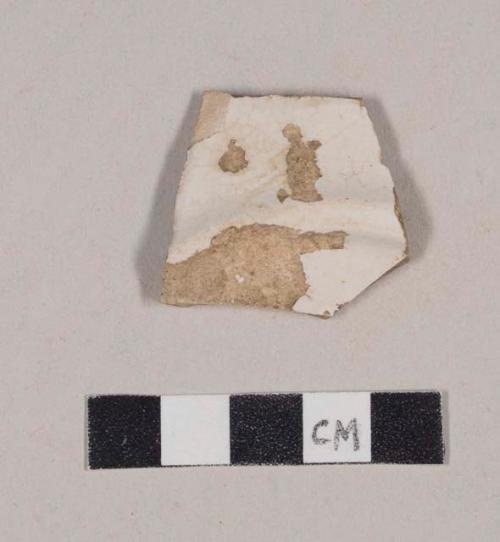 Undecorated whiteware base sherd