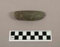 Stone, ground stone, axe, irregular shape, chipped blade, smooth