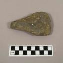 Stone, ground stone, axe, rounded blade, pointed butte, sides & 1 end chipped