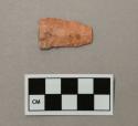 Chipped stone projectile point, stem and tip broken off