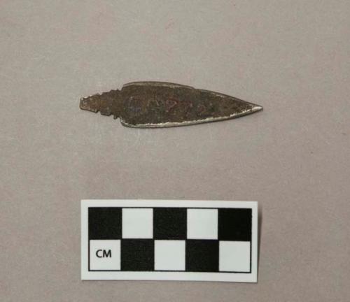 Metal arms, projectile point, notched stem