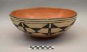 Black-and-red-on-buff bowl: simple geometric motifs