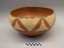 Polychrome-on-buff bowl:  geometric motif