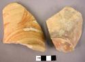 2 pottery cup fragments