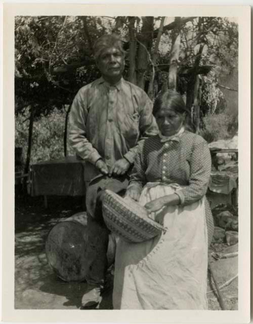 Joe Jololo and wife with basket