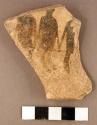 Zoomorphic potsherd --3 men