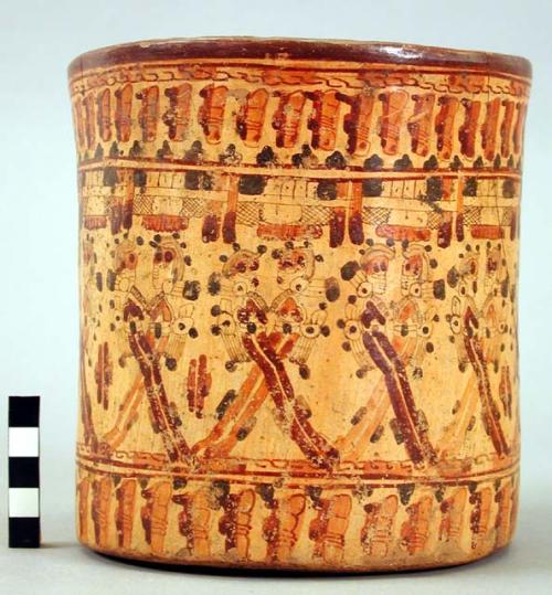 Straight-walled Yojoa polychrome pottery vase - Mayoid type