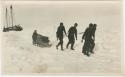 Arctic Voyage of Schooner Polar Bear - Crew pulling sled overland